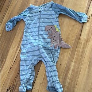 Gerber Blue and Gray Footies with Dinosaur Design